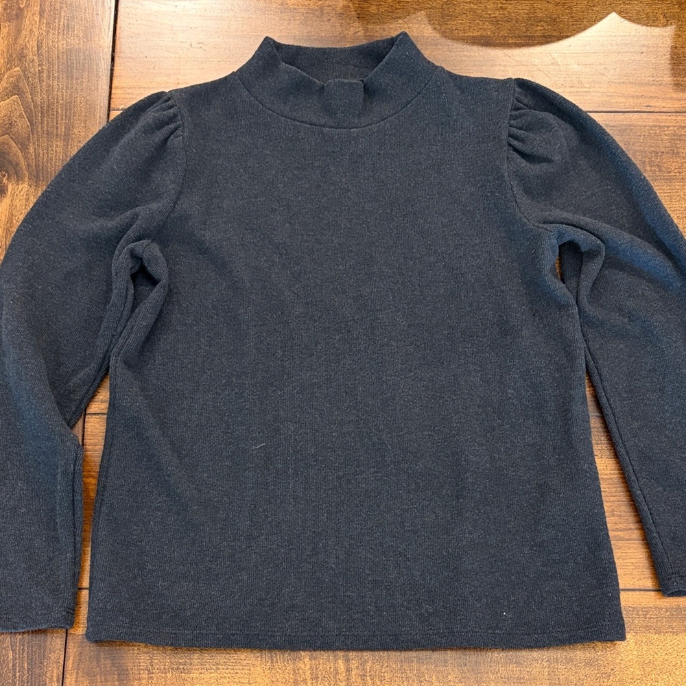 Madewell Black Long Sleeve Mock Neck Top